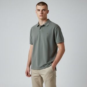 POLO RALPH LAUREN Classic Preppy Fit Olive Green Cotton Polo Shirt with logo XL